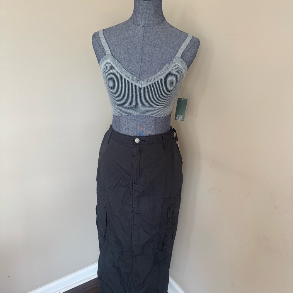 Wild Fable NWT Gray Ribbed Crop Top - Picture 2 of 12